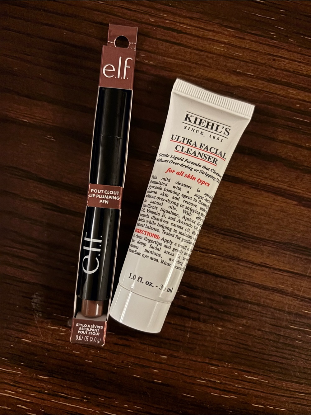 Kiehl's Ultra, Mini size 30ml.
Elf for, lips, shade, Bust a Mauve